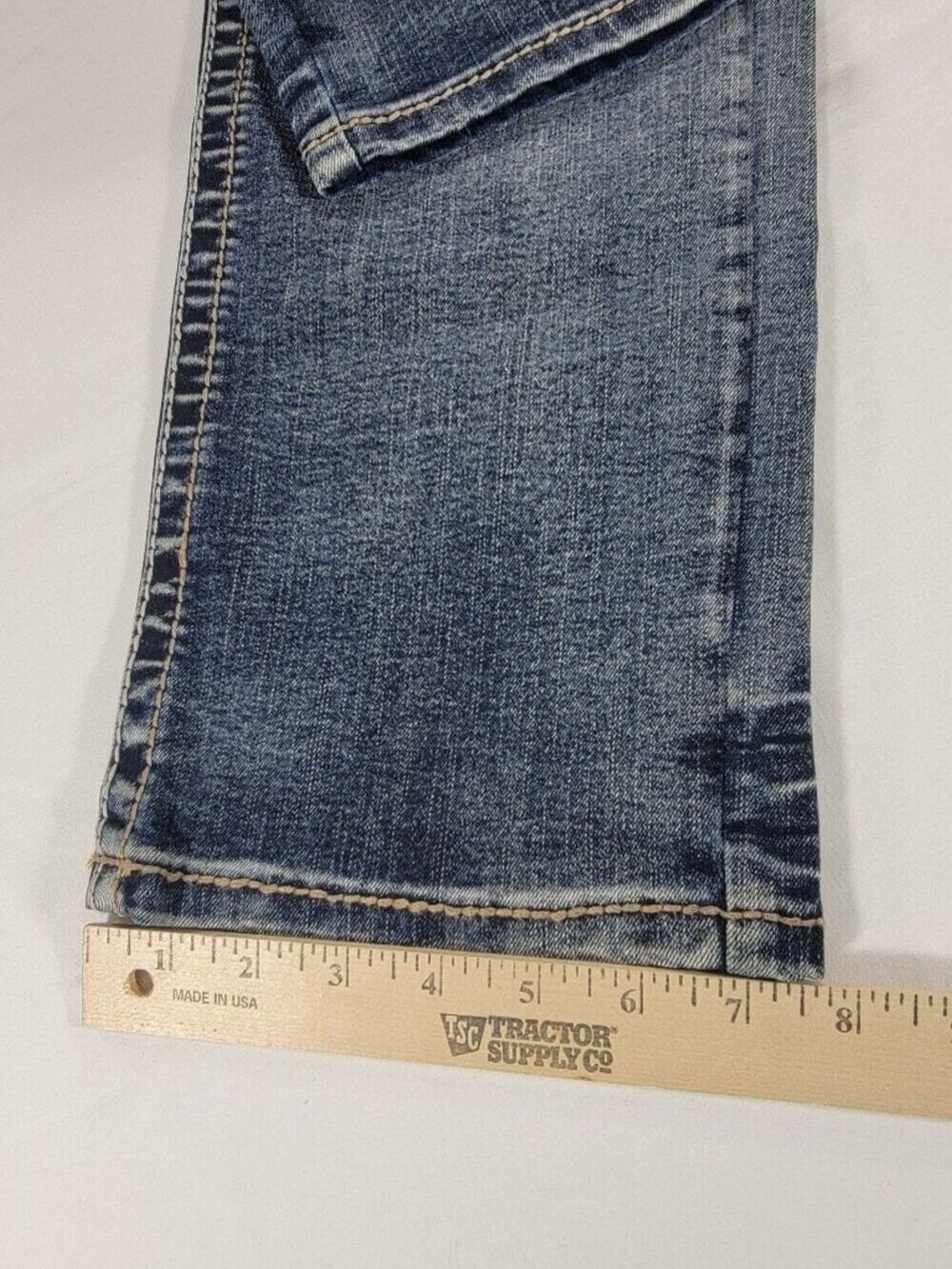 NEW True Luck Jeans Mens 38x32 Blue Stretch Straight Slim Denim NWT - Picture 8 of 11